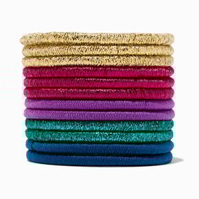 Mixed Jewel Tone Luxe Hair Ties - 12 Pack,