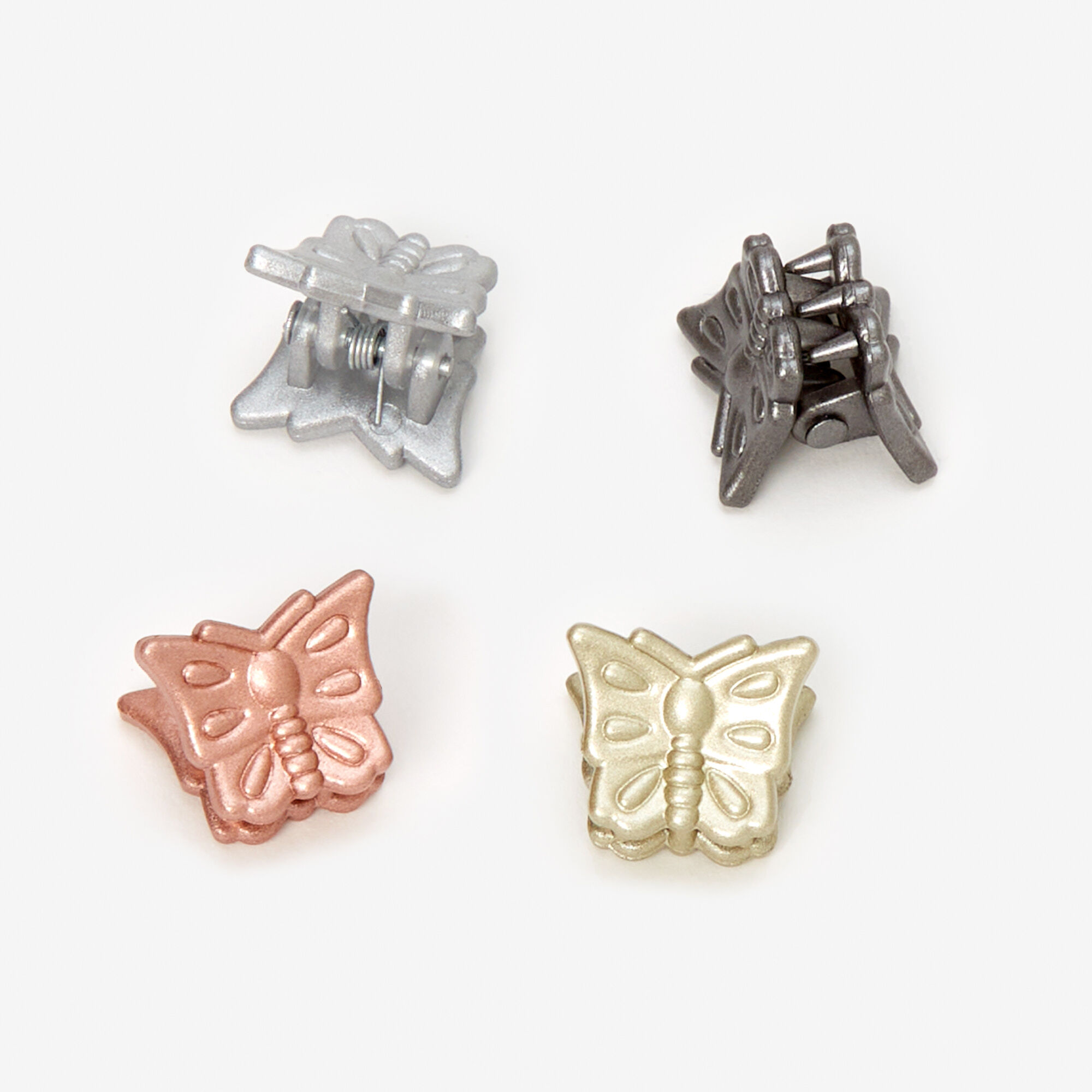 Claire's Club Metallic Butterfly Mini Hair Claws - 12 Pack,