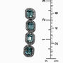 Pendantes lin&eacute;aires 6,5&nbsp;cm avec strass bleu clair,