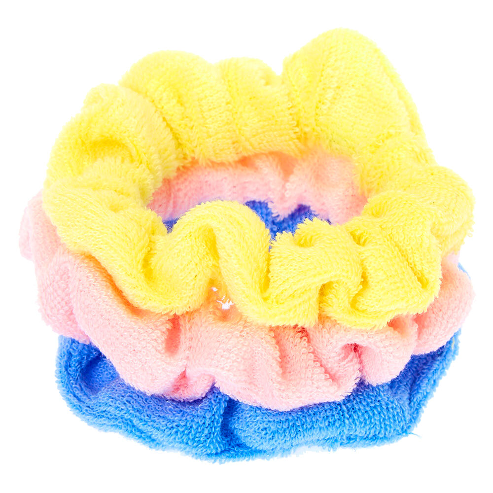 Claire's Club Terry Pastel Hair Scrunchies - 3 Pack,