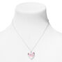Pink Embellished Initial Glitter Heart Locket Necklace - M,