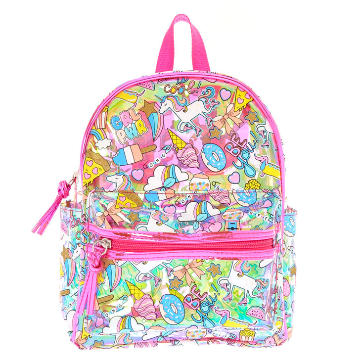 Sac A Dos Translucide Holographique Licorne Fete Foraine Claire S Fr