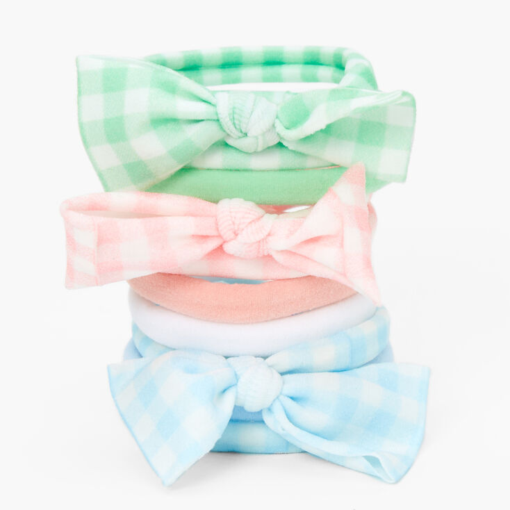 Claire&#39;s Club Pastel Gingham Twist Rolled Hair Ties - 10 Pack,