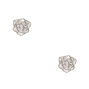 Sterling Silver Cubic Zirconia 5MM Rose Stud Earrings,