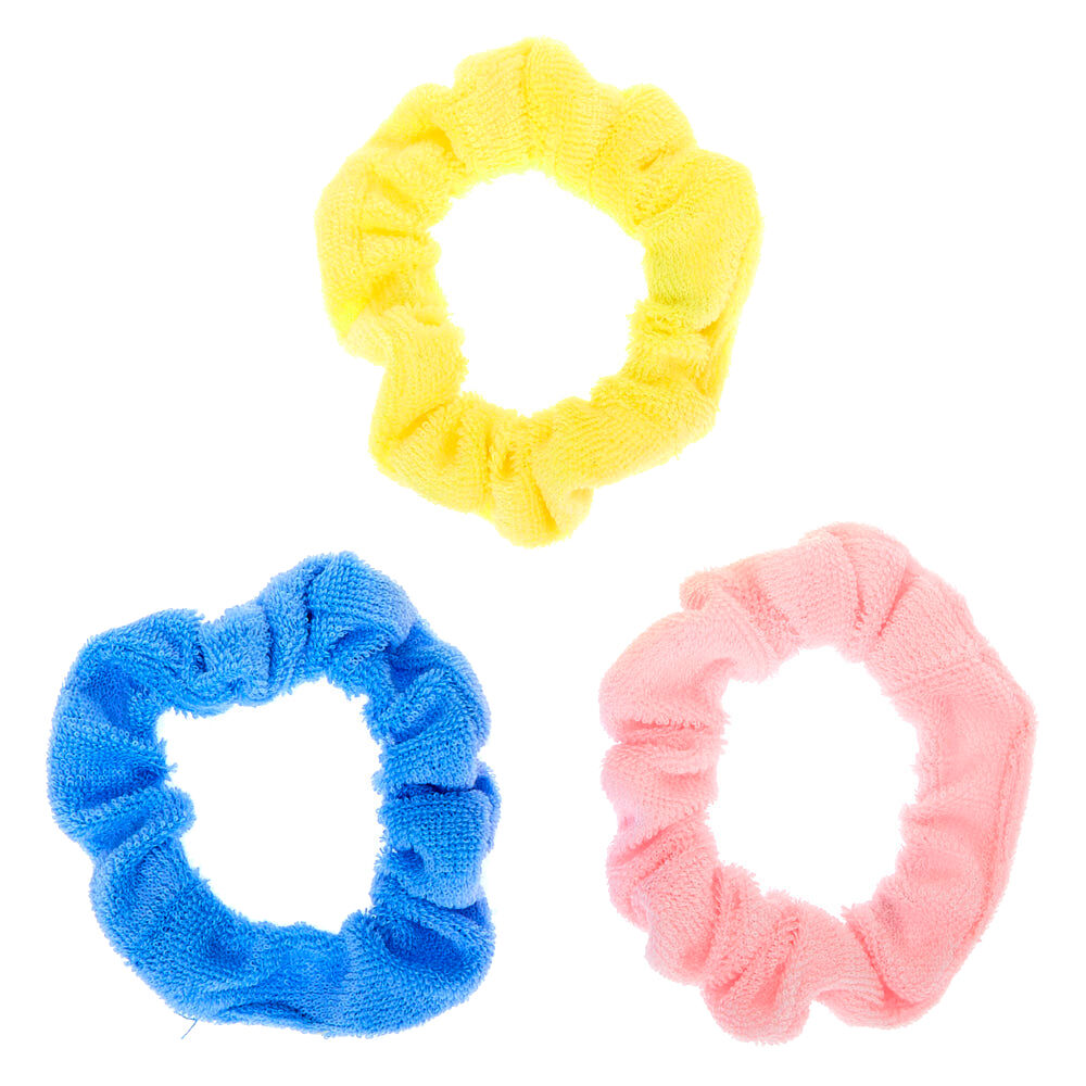 Claire's Club Terry Pastel Hair Scrunchies - 3 Pack,