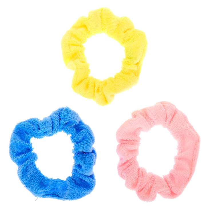 Claire S Club Terry Pastel Hair Scrunchies 3 Pack Claire S Us