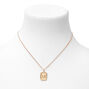 Gold Initial Rectangle Medallion Pendant Necklace - M,