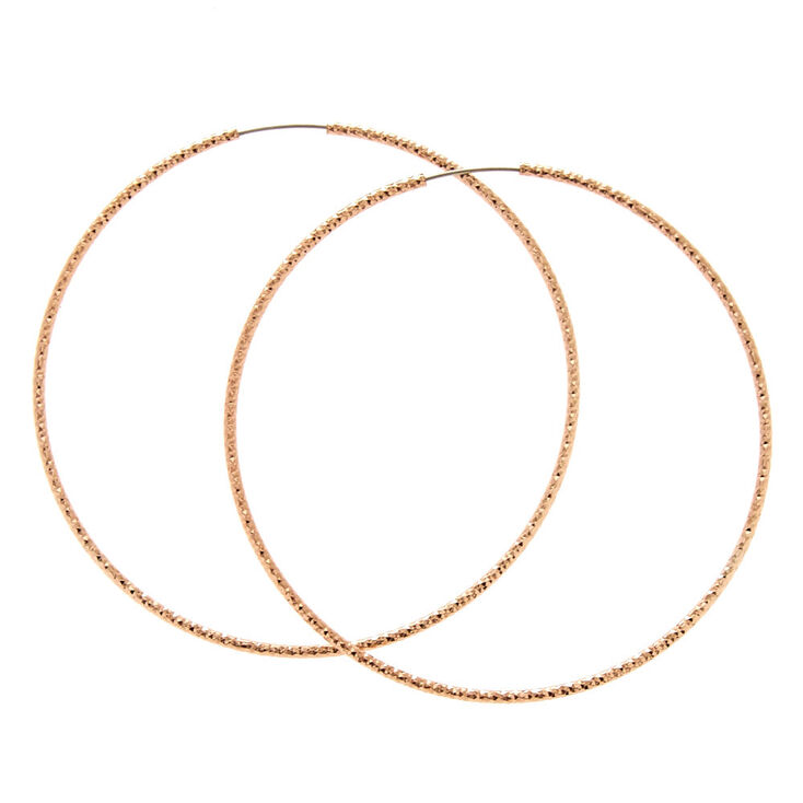Claire's Créoles texture sablée couleur doré rose 60mm