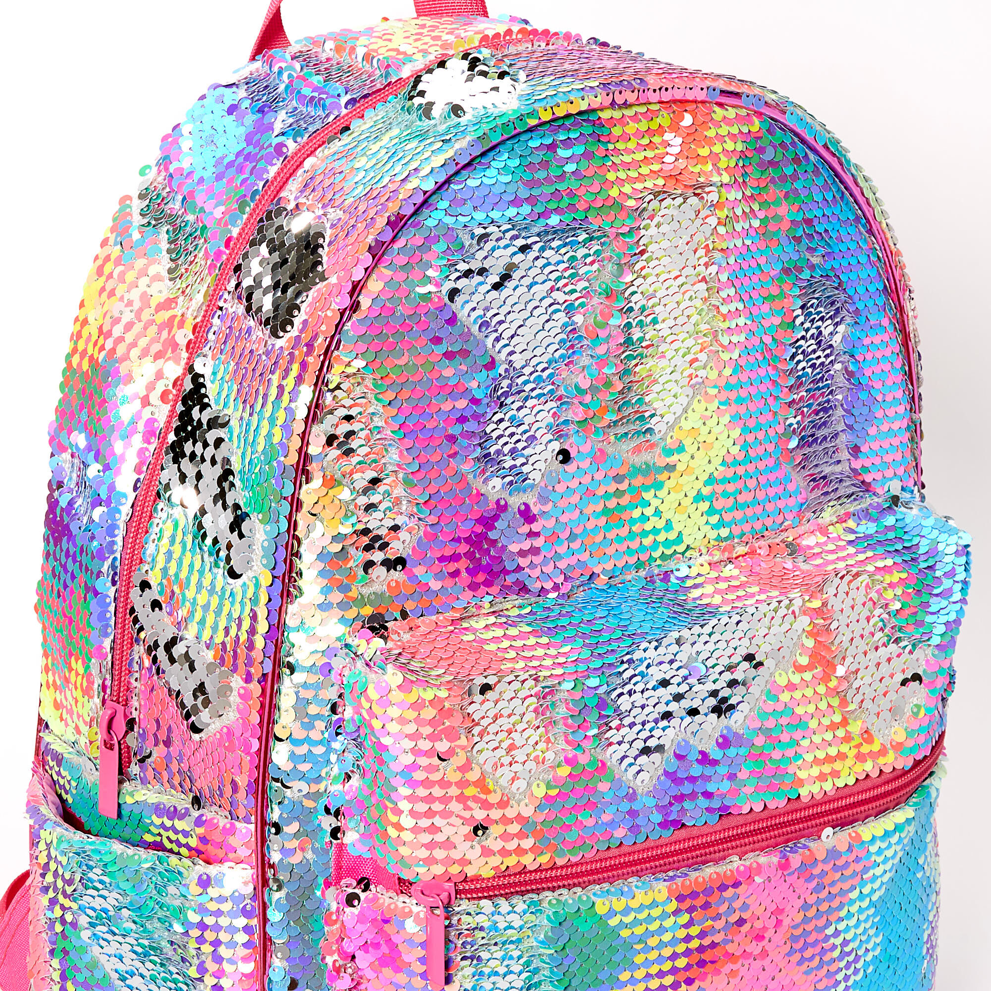 Reversible Sequin Rainbow Zig Zag Medium Backpack