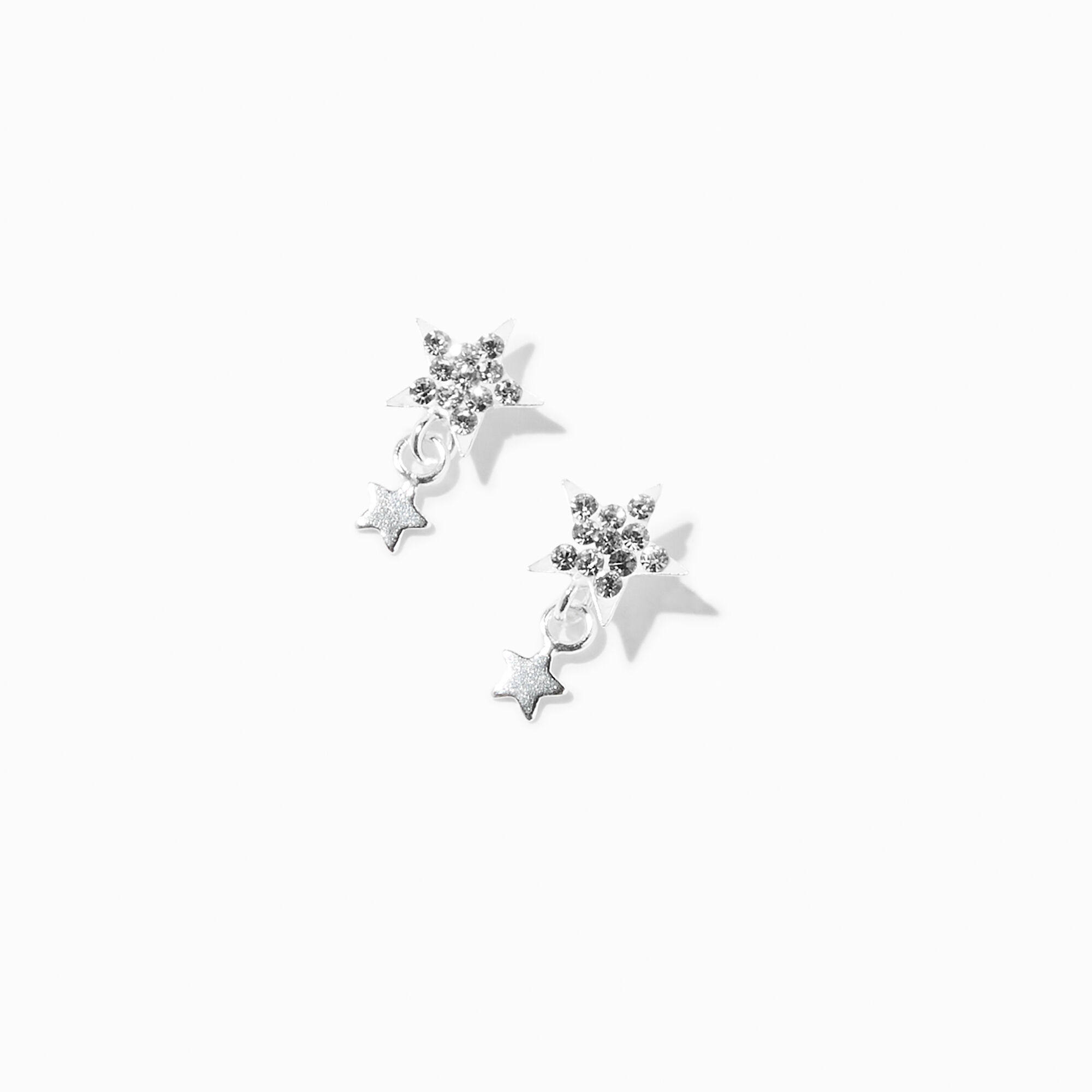 View C Luxe By Claires Crystal Star Drop Earrings Silver information
