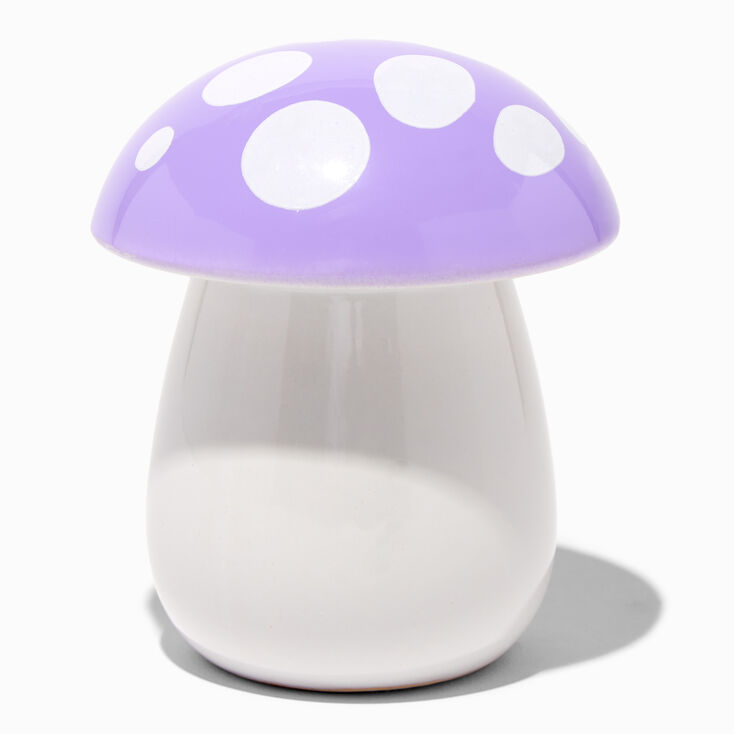 Purple Mushroom Ceramic Candle Jar
