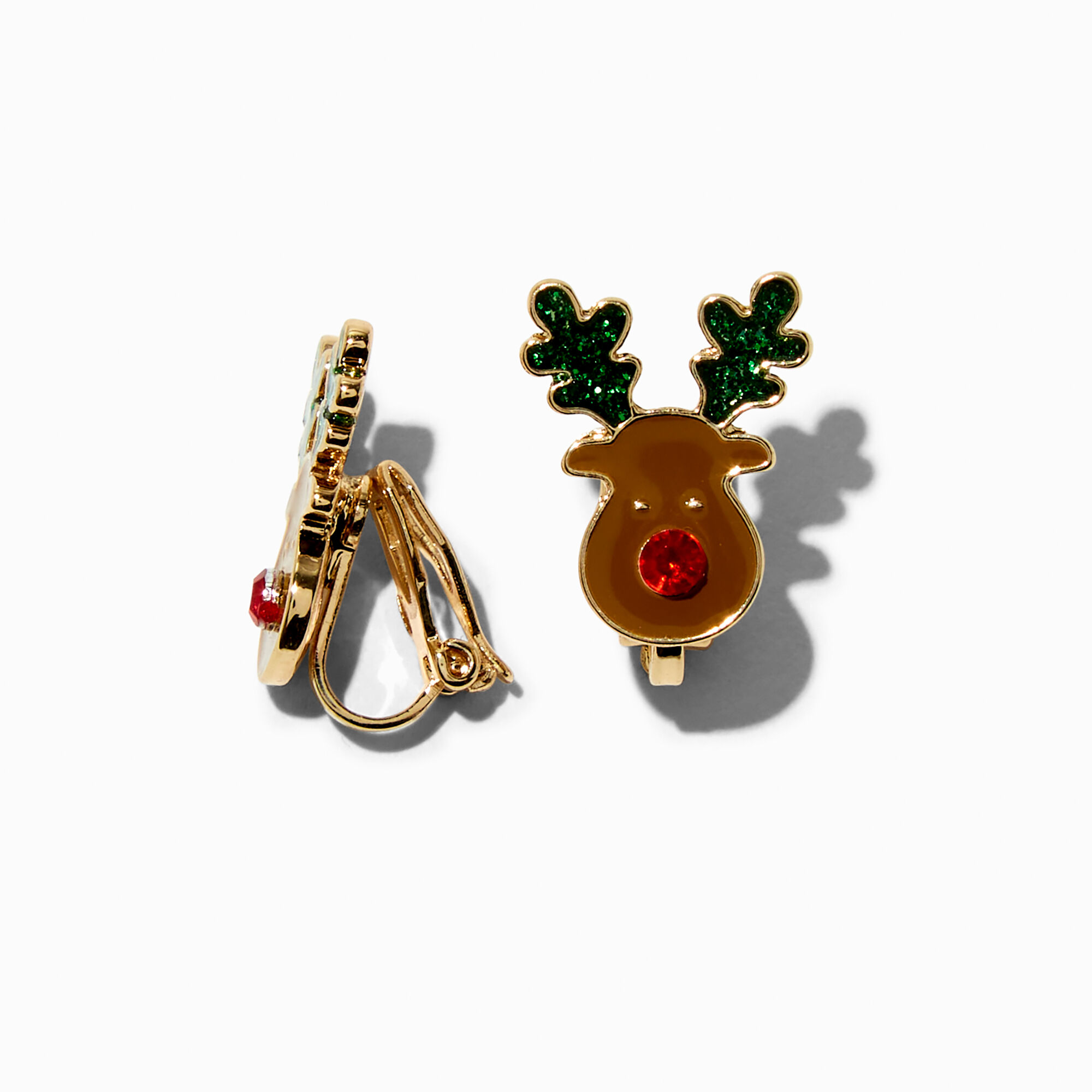 View Claires Gemstone Reindeer ClipOn Stud Earrings information