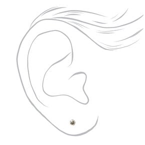 Stainless Steel Black Diamond Crystal Studs 3mm Ear Piercing Kit with Ear Care Solution,