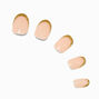 Gold Glitter French Tip Medium Oval Vegan Faux Nail Set - 24 Pack,