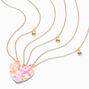 Best Friends Hibiscus Heart Pendant Necklaces - 3 Pack,