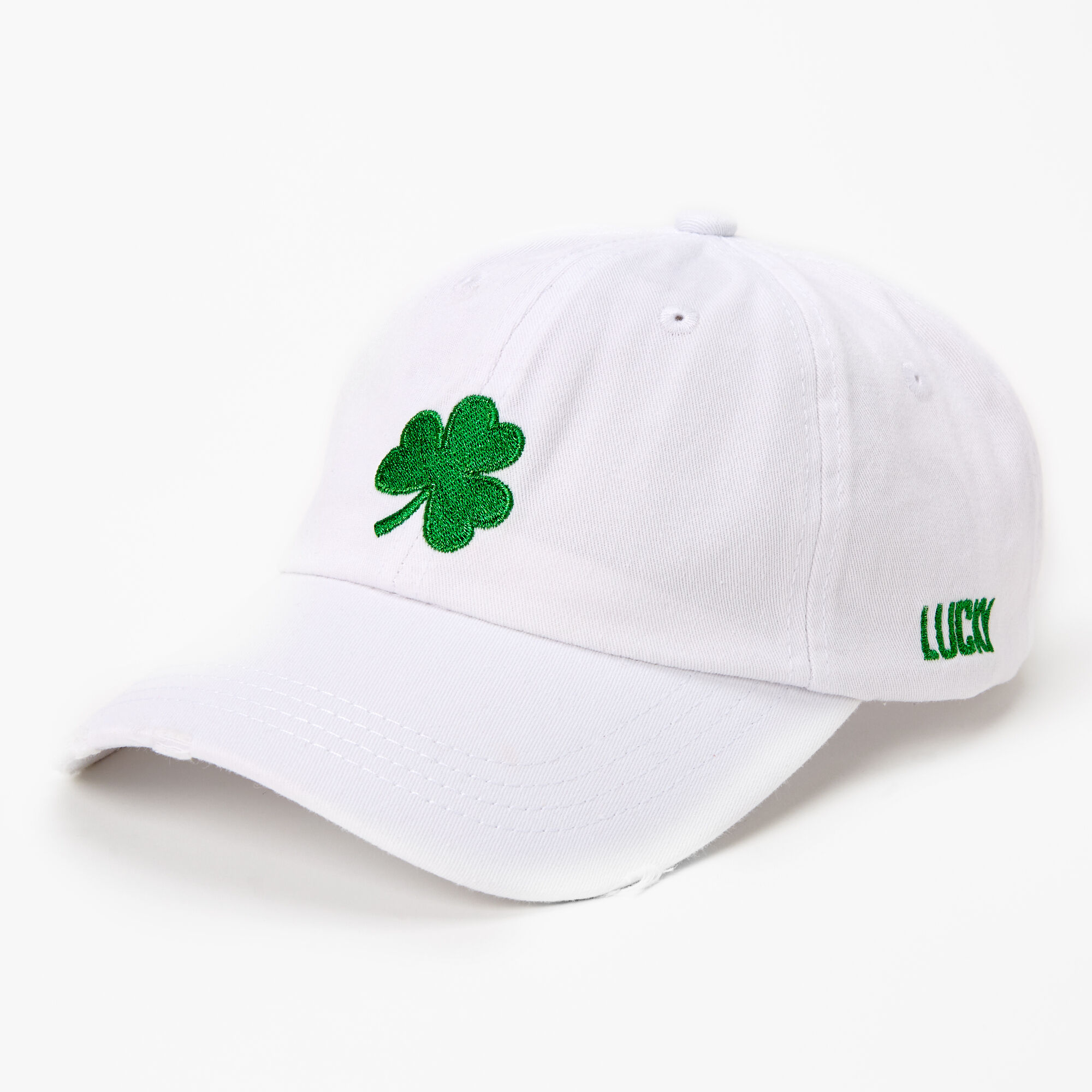 Shamrock Baseball Hat White Claire s