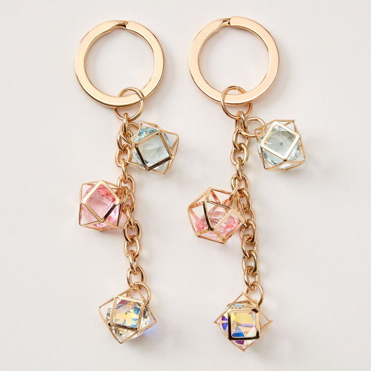 Geometric Crystal Best Friends Keychains - 2 Pack,