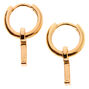 Gold 10MM Initial Huggie Hoop Earrings - I,