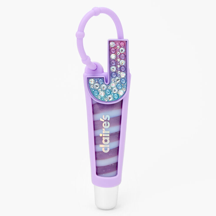 Initial Lip Gloss Tube - Purple, J,