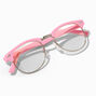 Claire&#39;s Club Solar Blue Light Reducing Round Clear Lens Pink Frames,