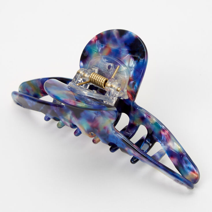Cosmic Blue Marble Thin Hair Claw,