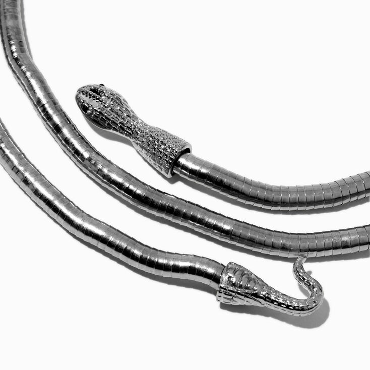 Silver-tone Snake Wrap Necklace