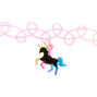 Rainbow Glitter Unicorn Mood Tattoo Choker Necklace,