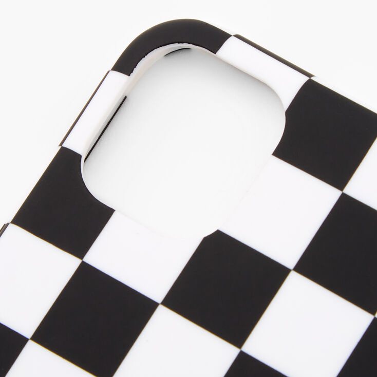 Coque de portable &agrave; carreaux noirs et blancs - Compatible avec iPhone&nbsp;11,