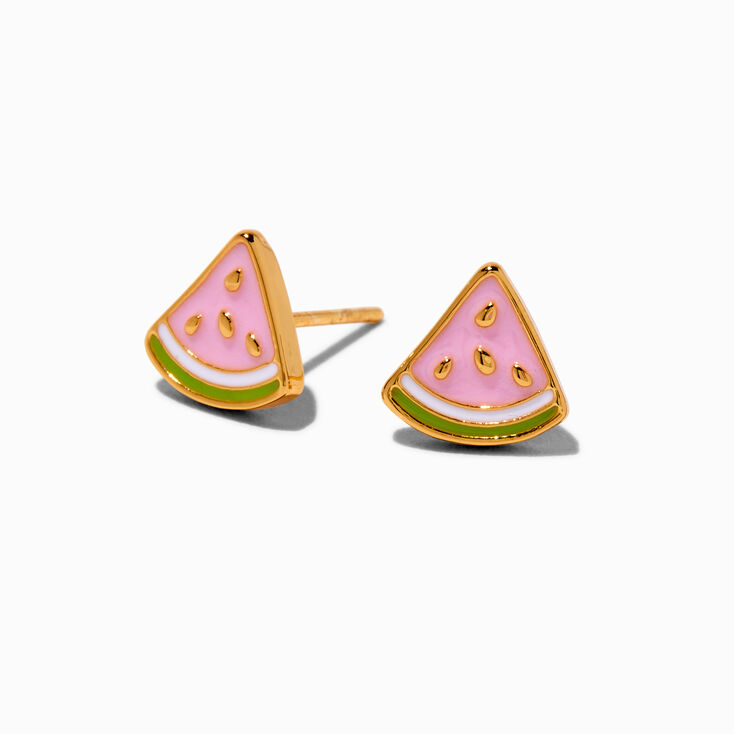 18k Gold Plated Watermelon Stud Earrings,
