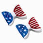 Glittery USA Flag Design Bow Hair Clips - 2 Pack,