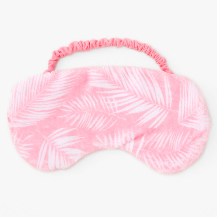 Plush Pink Palm Sleeping Mask,