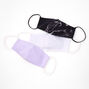 Masques en coton effet marbr&eacute; unis et noirs - Adulte, lot de 3,