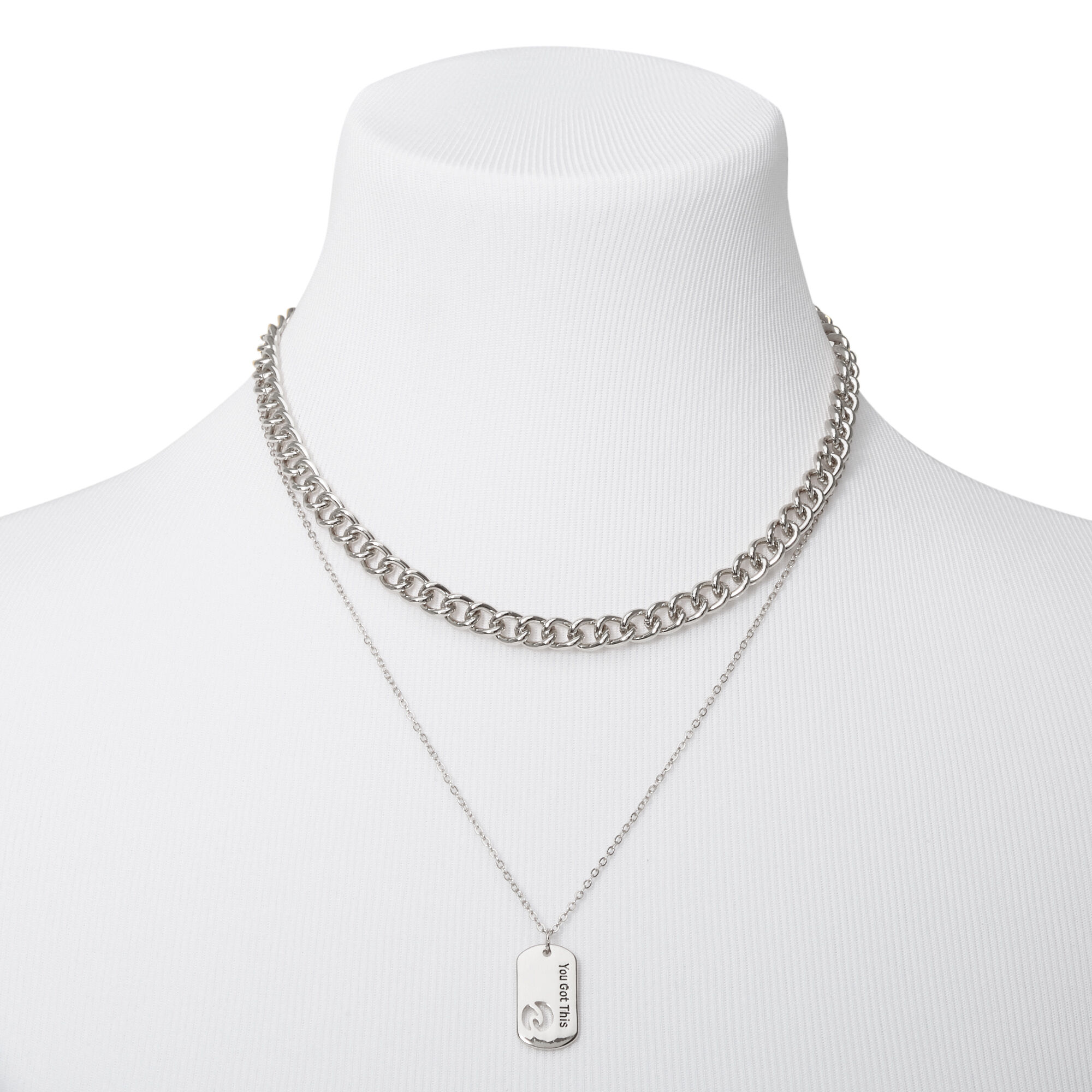 Sky Brown™ Silver Chain Choker Necklaces - 2 Pack,