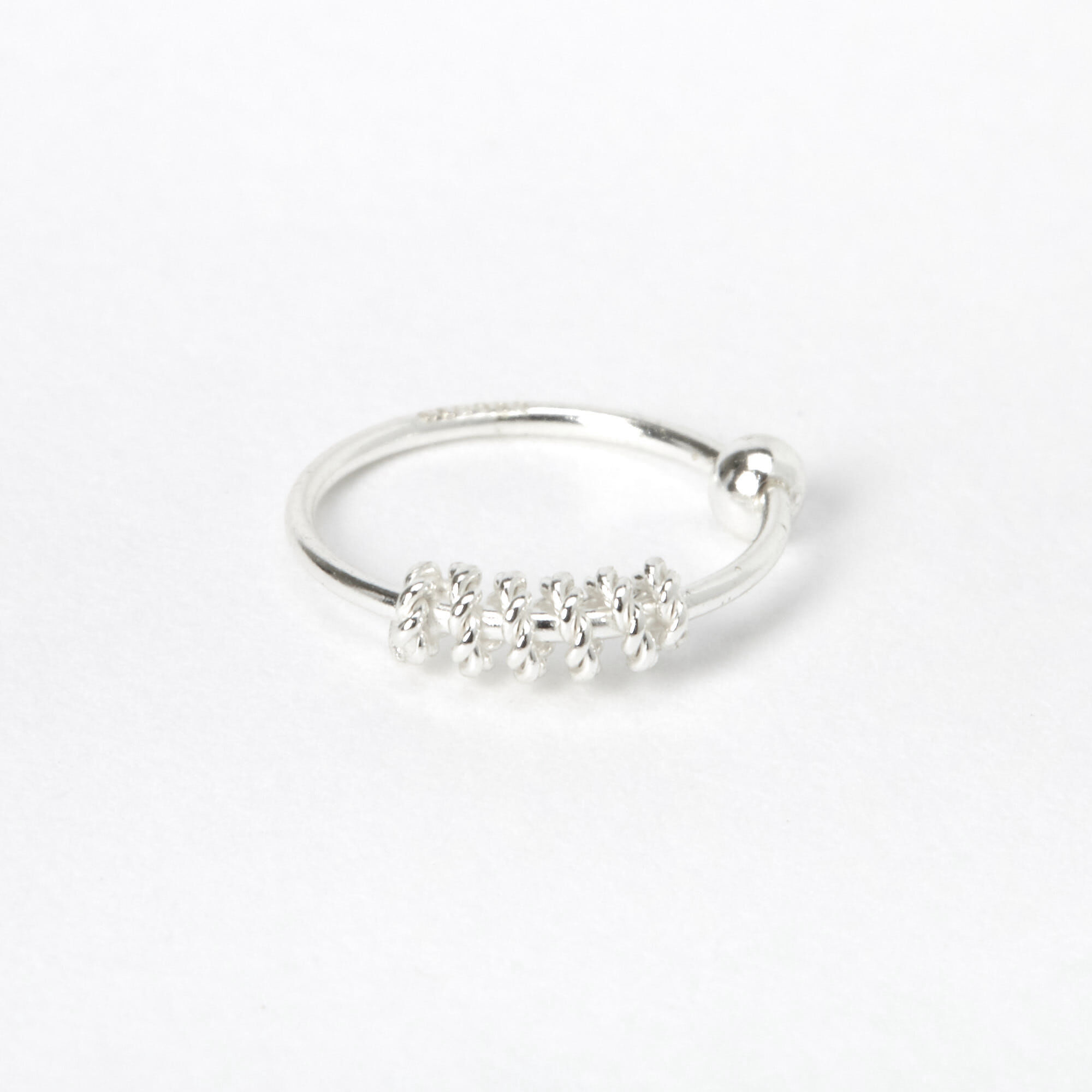Silver 22G Coiled Cartilage Earring,