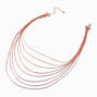 Rose Gold-tone Layered Coatedl Chain Multi-Strand Necklace,