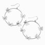 Silver Filigree Butterfly 1&quot; Hoop Drop Earrings,