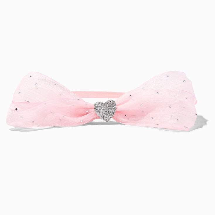 Claire&#39;s Club Silver Heart Pink Headband Set - 3 Pack,