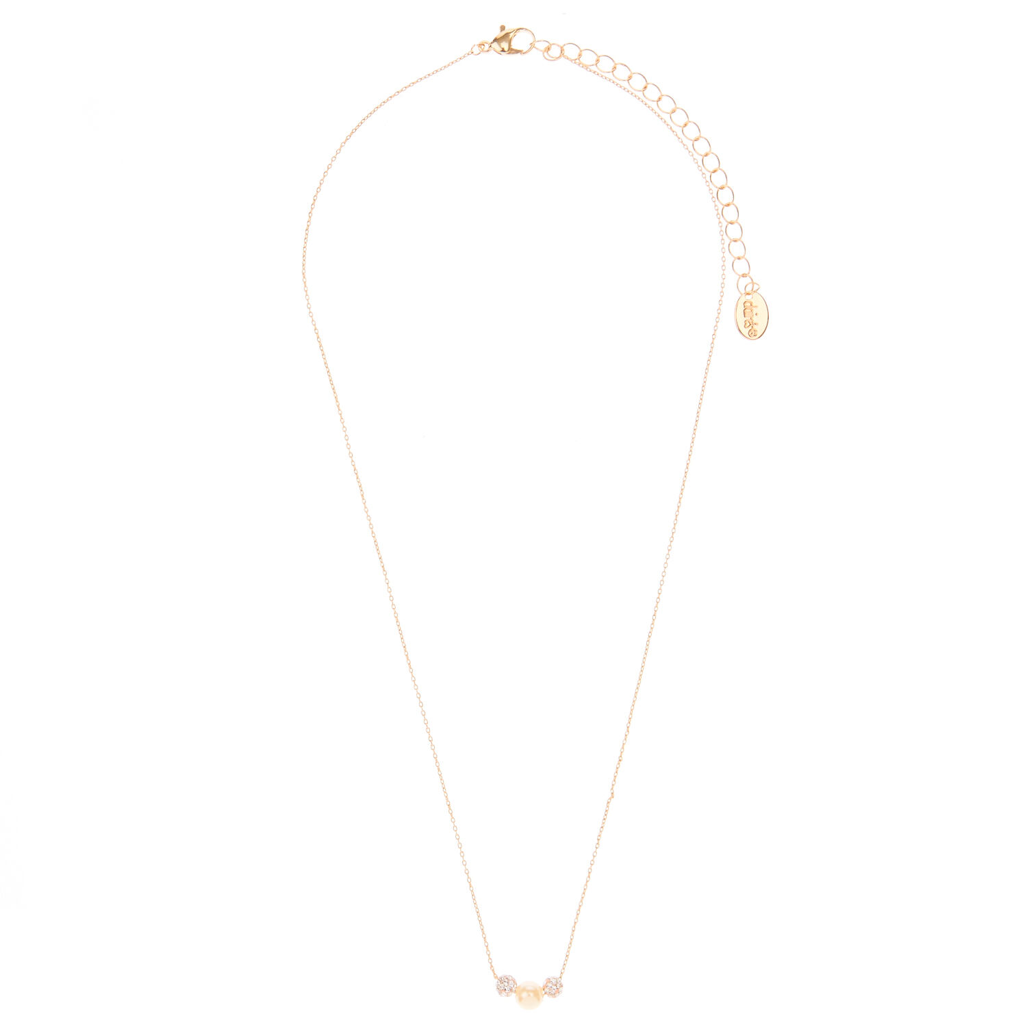Champagne Faux Pearl Necklace,