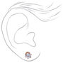 C LUXE by Claire&#39;s 18k Rose Gold Plated Cubic Zirconia 3MM, 4MM, 5MM Round Stud Earrings - 3 Pack,