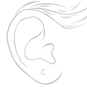 C LUXE by Claire&#39;s Sterling Silver Crescent Moon Stud Earrings,