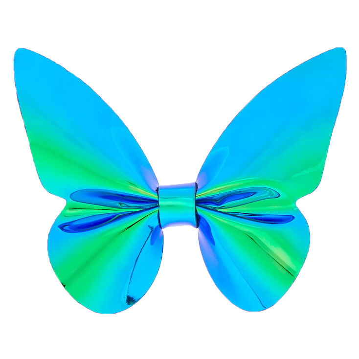 Holographic Butterfly Hair Barrette - Blue | Claire's US