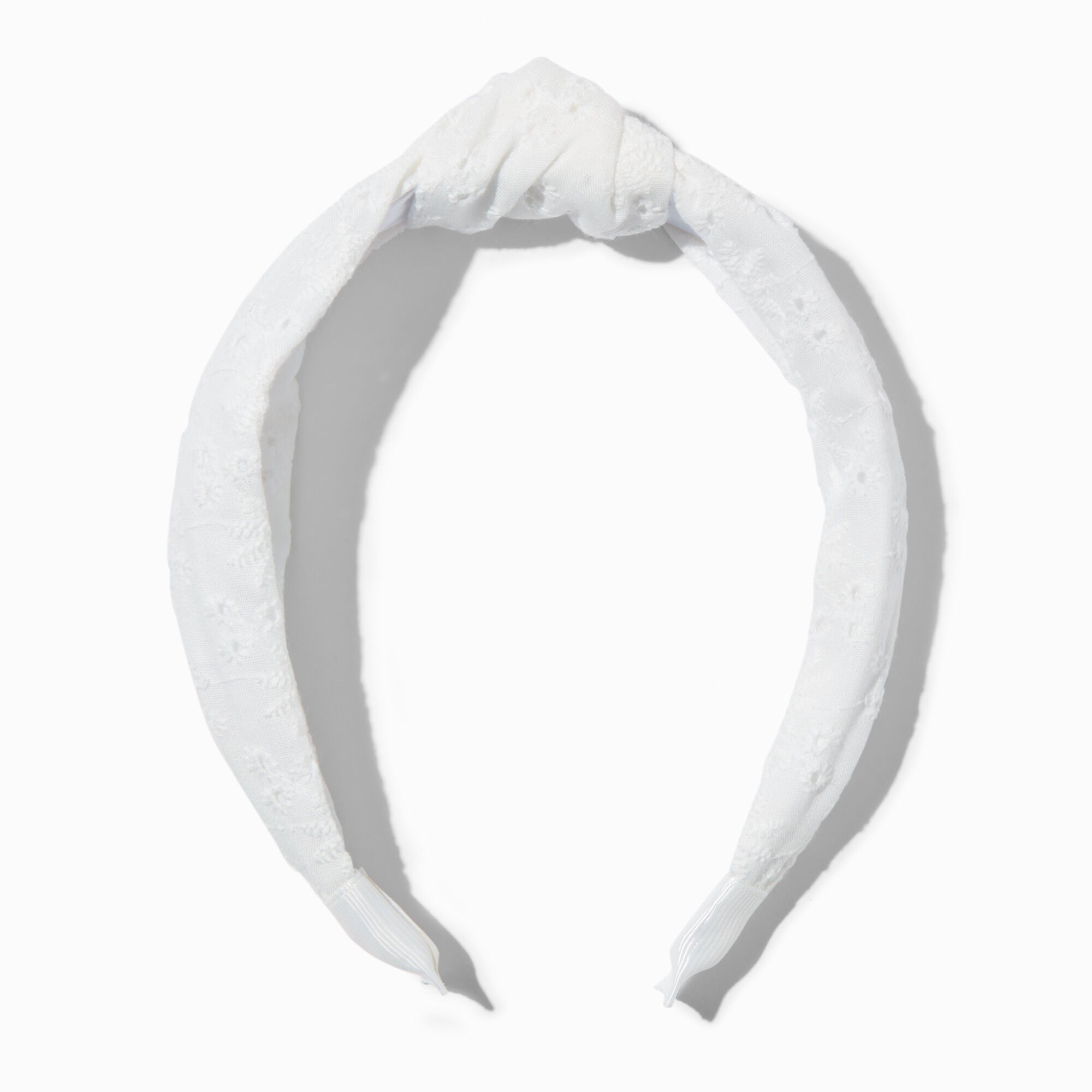 View Claires Club Eyelet Knotted Bow Headband White information