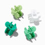 Green Monochromatic Flower Hair Claws - 4 Pack,