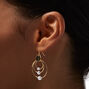 Gold-tone Pearl Rings 1.5&quot; Drop Earrings,