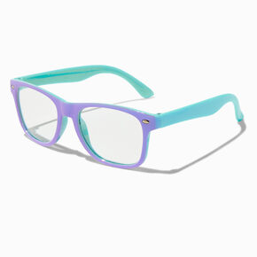 Claire&#39;s Club Purple &amp; Teal Retro Clear Lens Frames,