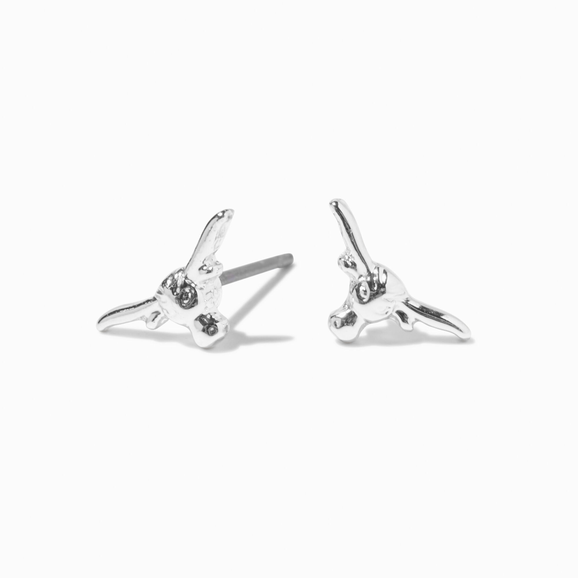 View Claires Tone Bull Stud Earrings Silver information