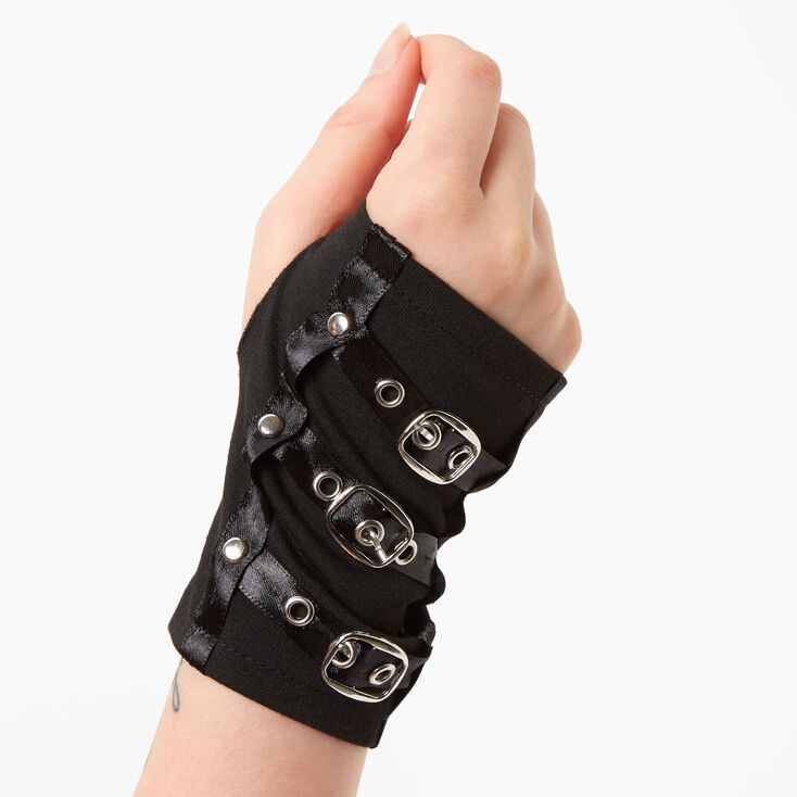 Black Buckle Short Arm Warmers,