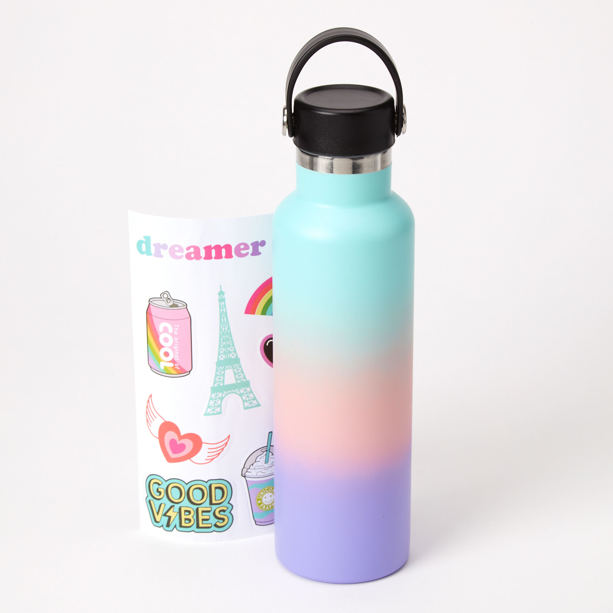 Pastel Ombre Sticker Water Bottle