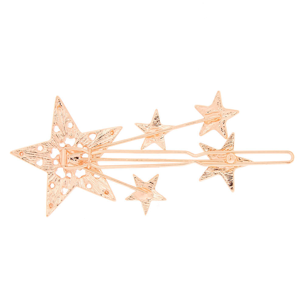 Barrette étoile filante couleur doré rose,