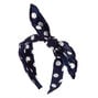 Polka Dot Knotted Bow Headband - Navy,